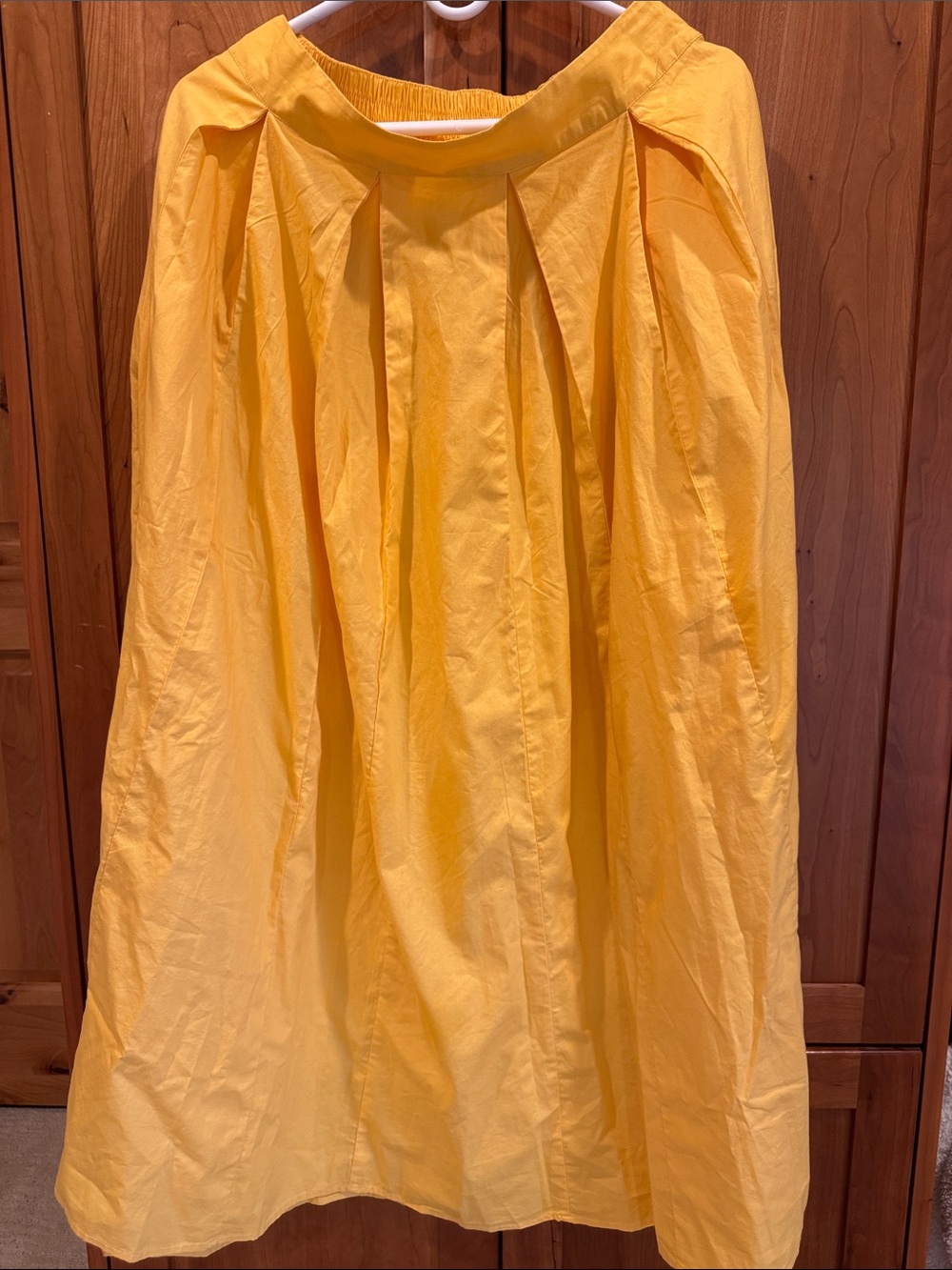 Lands’ End Poplin Godet Maxi Skirt Sun-kissed Yellow xs